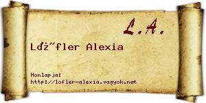 Löfler Alexia névjegykártya